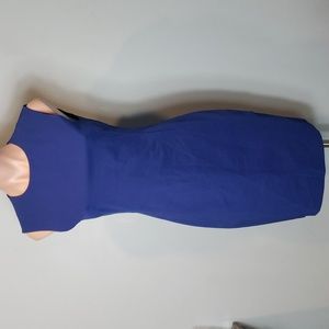 Theory Blue Sleeveless Sheath Dress in Stretch Wool Size 2 Classic Glam